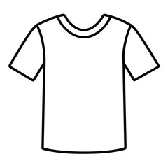 a simple and minimal T shirt outline coloring book page line art