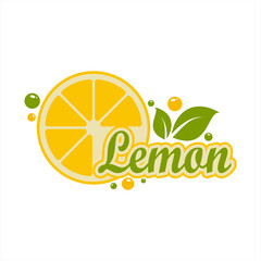 lemon lime fresh fruit logo label premium design vector illustration yellow element design