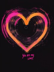 Leuchtendes Vinyl mit Herz-Message