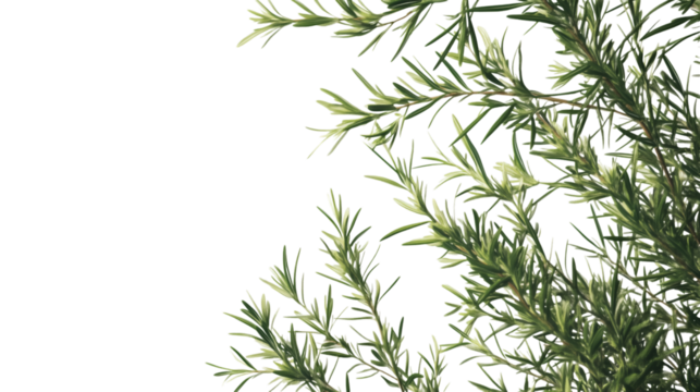 Detailed Botanical View of Dense Green Herb Branches in Artistic Style