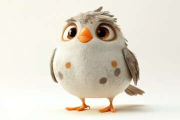 Obraz premium close up of a cartoon bird on a white background