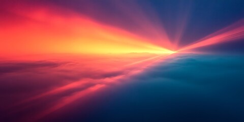 Fototapeta premium Abstract beams of light piercing through foggy gradients. Generative AI