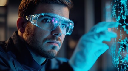 A promotional campaign for holographic tools in advanced biotech studies