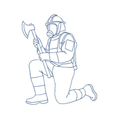 Firefighter Silhouette vector illustration 