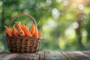 Naklejka premium carrots in a basket version 1