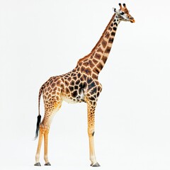 Naklejka premium full body shot of a giraffe on a white background