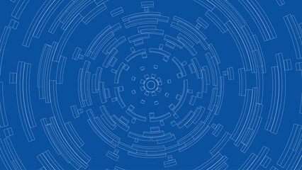 3D circular pattern. Style wireframe model