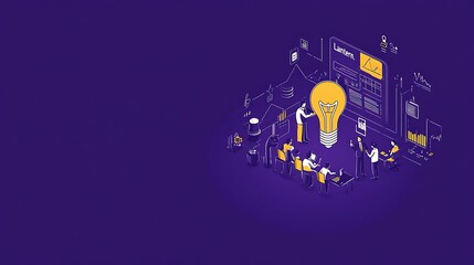 Flat illustration of people working together