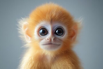 Obraz premium a close-up of a young golden langur monkey