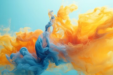 Fluid color transitions melting into dynamic abstract compositions. Generative AI
