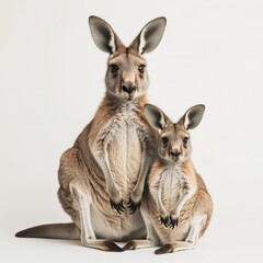 Fototapeta premium two kangaroos on a white background