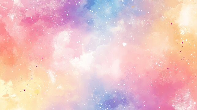 Pastel galaxy patterned background illustration with soft hues, celestial elements, nebulae, stars, and dreamy space design for digital projects, graphic design, website backgrounds, social media