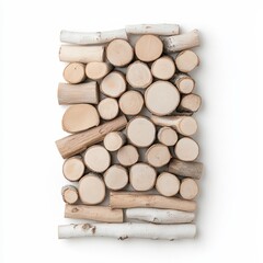 Natural Wood Log Arrangement for Rustic Decor