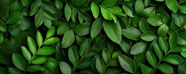 Fototapeta premium Foliage abstract background concept. A lush arrangement of green leaves showcasing natural beauty and vibrant textures.