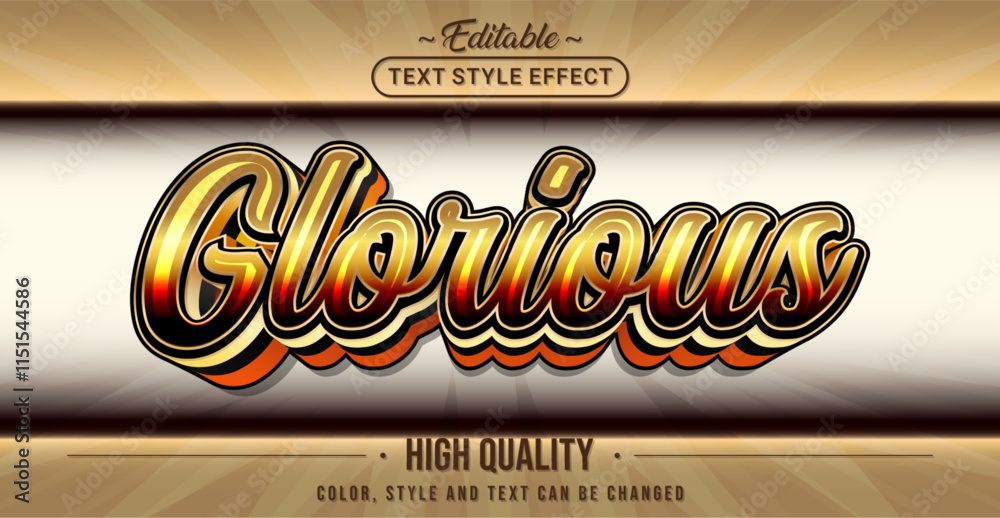 Fototapete editable text style effect - glorious text style theme.