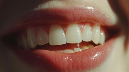 Fototapeta premium close-up of smiling mouth showing teeth