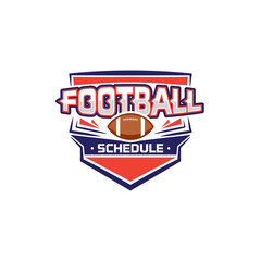 American football schedule vector illustration with ball.