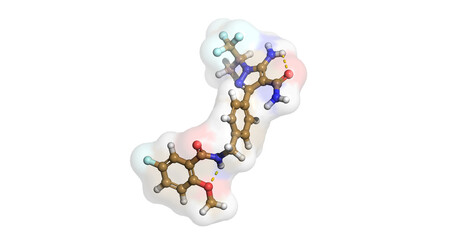 Pirtobrutinib, anticancer/mantle cell lymphoma drug, 3D molecule, 4K