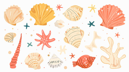 Adorable Cartoon Shell Illustration Collection for Designs