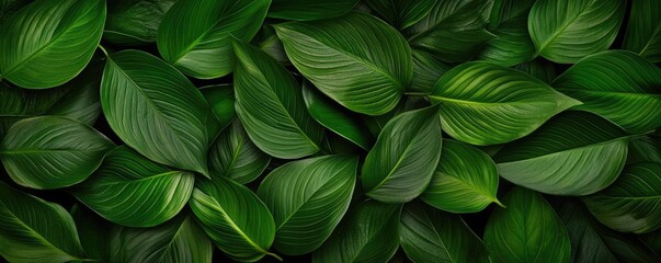 Foliage abstract background concept. A lush collection of green leaves creating a vibrant and natural backdrop.