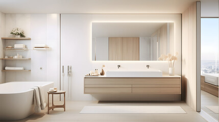 Elegant Modern Bathroom with Minimalist Design and Natural Light