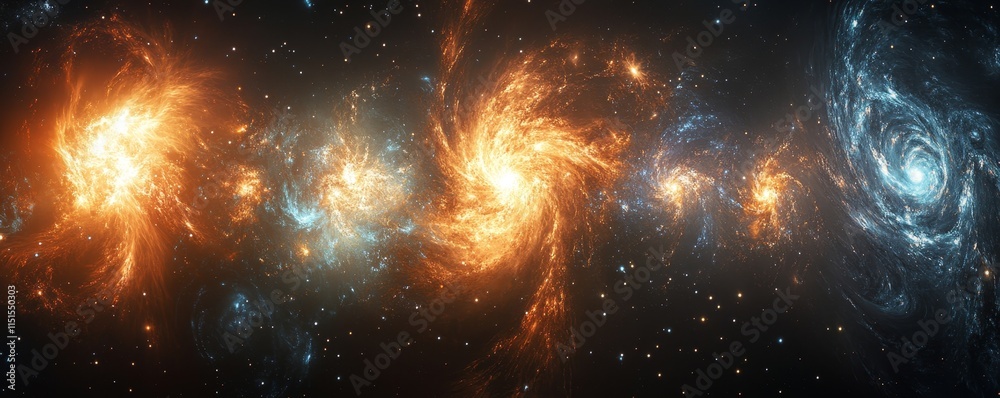 Wall mural cosmic patterns radiating a sense of the infinite universe. generative ai
