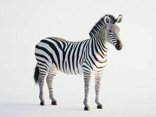 Fototapeta premium zebra standing against a white background