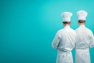 Two Chefs in White Uniforms - Culinary Professionals