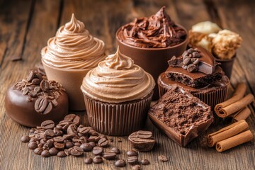 Mocha mousse trend desserts in trend color of 2025 year