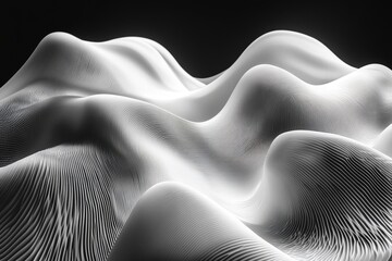 Naklejka premium digital shapes and lines moving in dynamic, abstract patterns. Generative AI