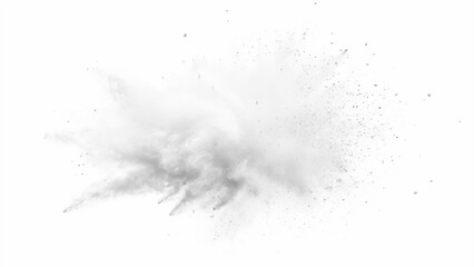 White powder explosion white background. Abstract powder splatted on white background, freeze motion of white powder exploding or throwing white powder.	