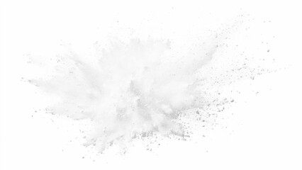 White powder explosion white background. Abstract powder splatted on white background, freeze motion of white powder exploding or throwing white powder.	