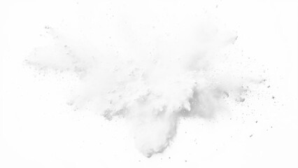 White paint color powder explosion. Bright white paint color powder festival explosion burst isolated white background. Abstract explosion white background.