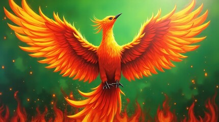 Fototapeta premium Phoenix Rising from Flames