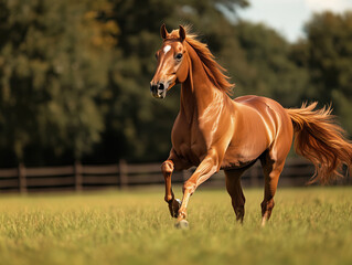 Obraz premium horse running in the field