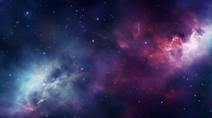 Fototapeta premium Ethereal Cosmic Background with Stars and Colorful Nebula Clouds