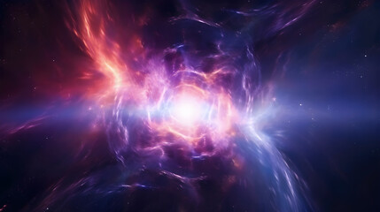 Fototapeta premium Cosmic Explosion with Vibrant Colors in Deep Space Background