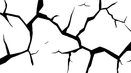 Cracks transparent background. Cracked white background wall crack texture distressed cracked surface grunge wall cracked pattern on white and transparent background.