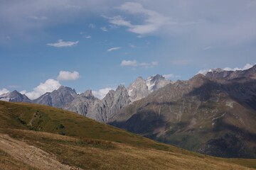Mountains in early autumn, vacation concept