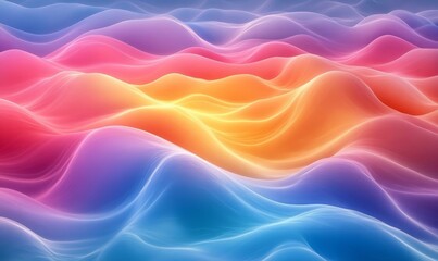 Obraz premium Dreamy glowing cloud layers blending pastel gradients and light. Generative AI