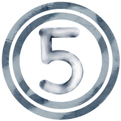 Stylized number five design on textured fabric for creative packaging solutions