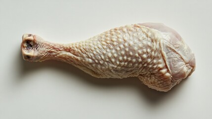 Raw chicken drumstick on white background. (1)