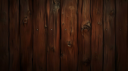 Naklejka premium Dark Brown Wood Texture: Rustic Wooden Background, Plank Texture, Aged Wood Grain