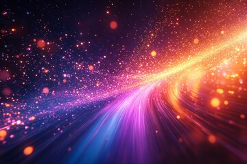 Fototapeta premium Dynamic holographic effects blending vibrant radiant glowing tones. Generative AI