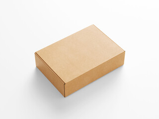 empty Brown Paper mailing box cardboard box isolated on white background