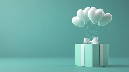 green gift box with white ribbon