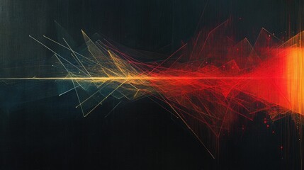 Radiant Burst: A symphony of light and color explodes across a dark canvas, its energetic tendrils reaching outwards, creating a dynamic and captivating abstract visual experience.