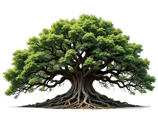 A large ancient tree isolated on white background. Suitable for marketing or business purposes. PNG file