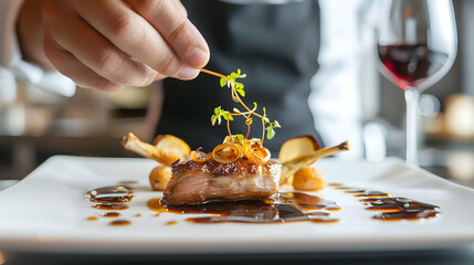Close-up of Exquisite Food Styling: A Culinary Masterpiece