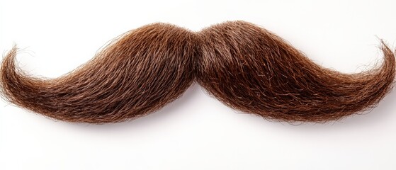 brown mustache isolated on white background